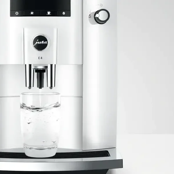 JURA E4 Automatic Espresso Machine in Piano White